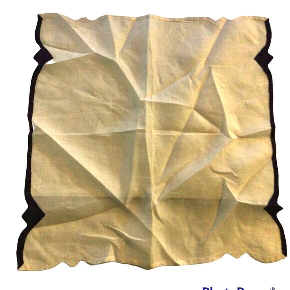 Vtg Scalloped Edge Handkerchief Applique Power Dress Pocket Square Purple White - Picture 1 of 7